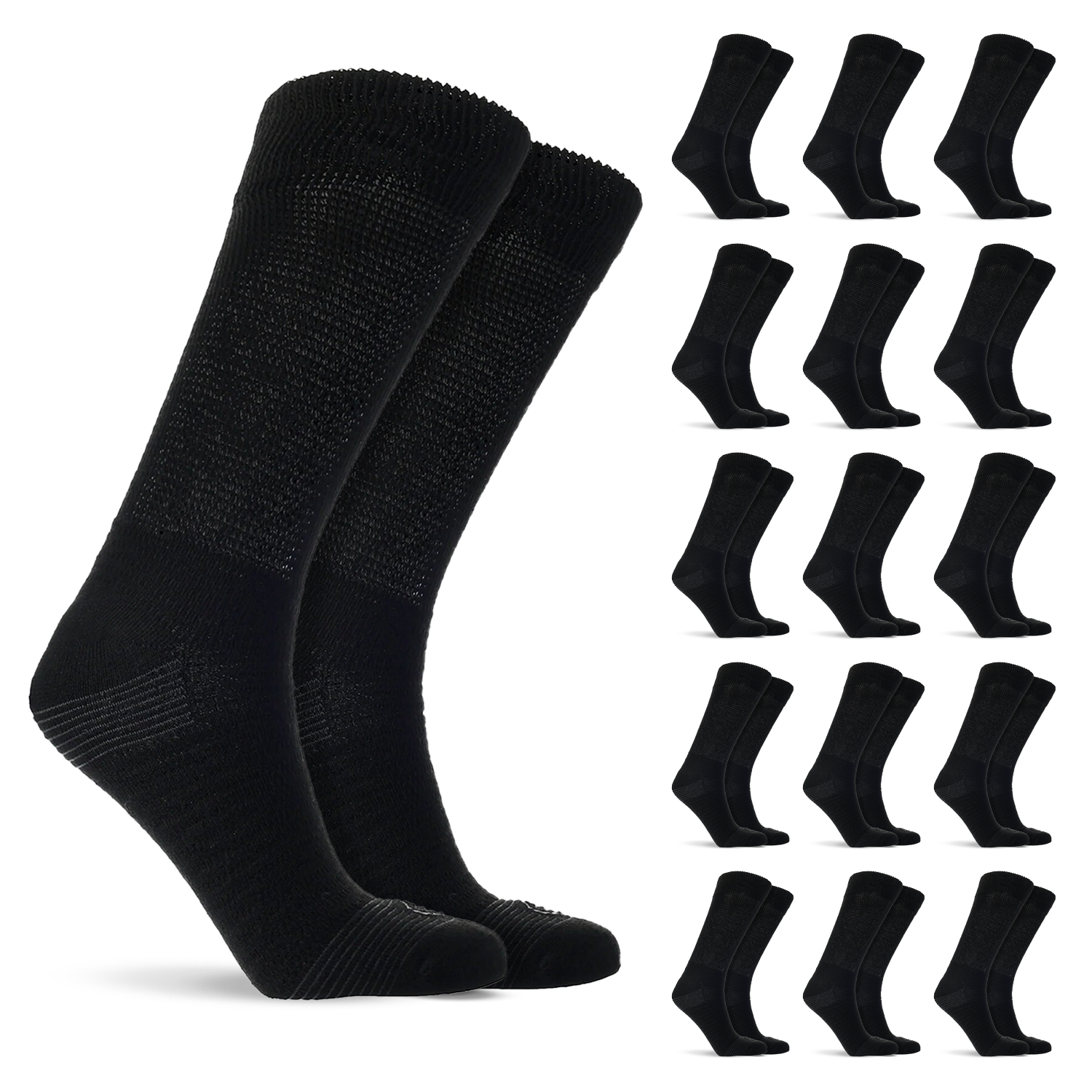 Doctor’s Choice Full Cushion Crew Diabetic Socks – 16 Pair Pack