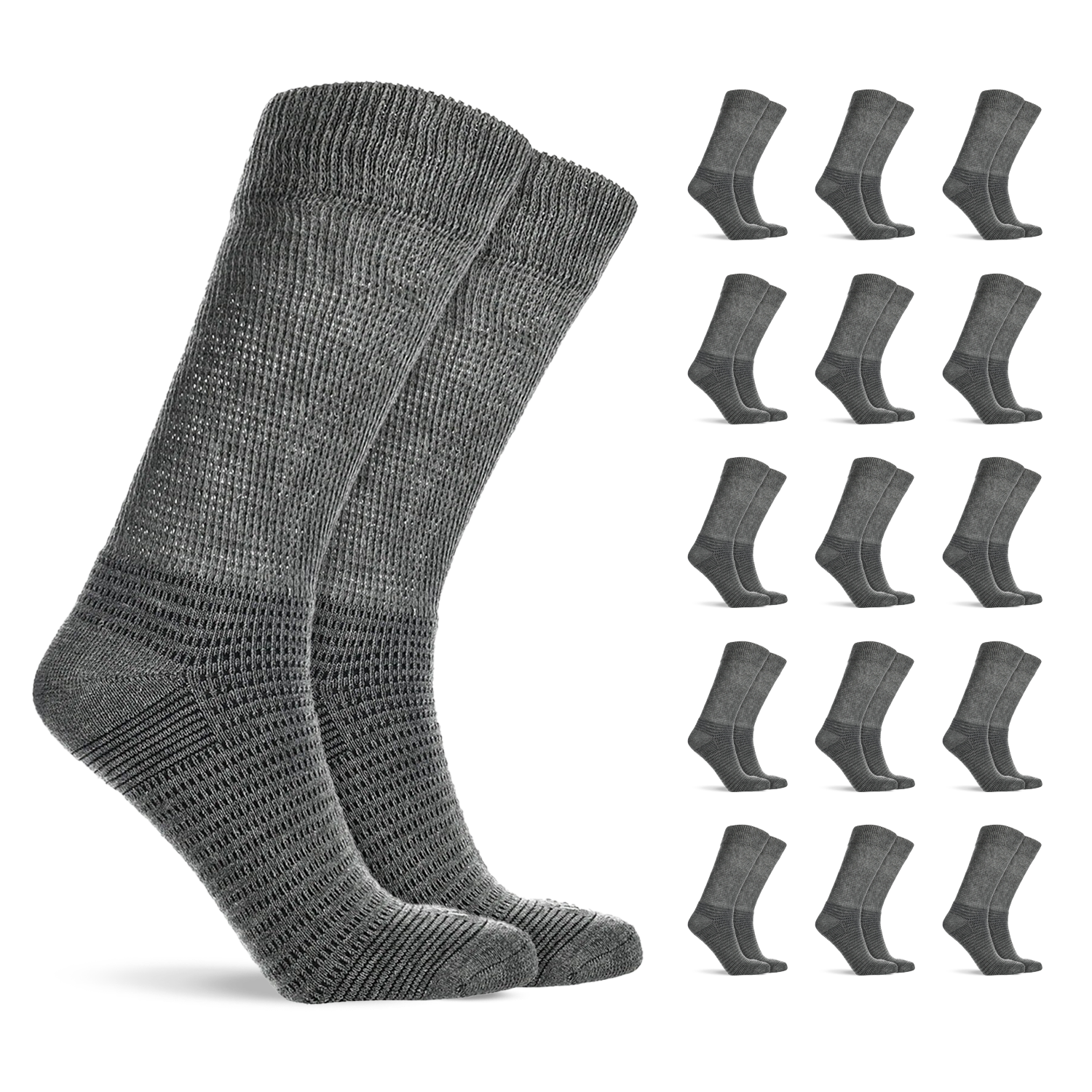 Doctor’s Choice Full Cushion Crew Diabetic Socks – 16 Pair Pack