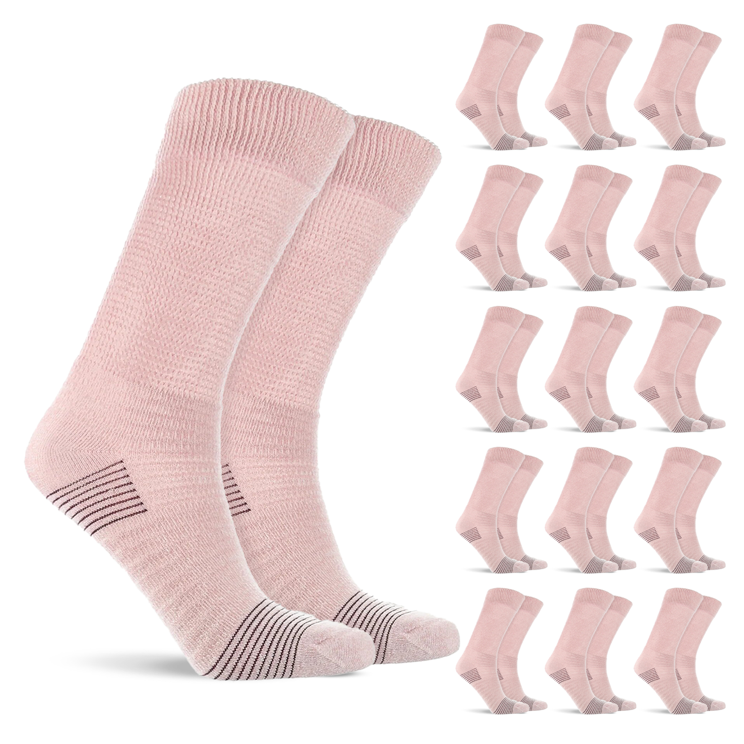 Doctor’s Choice Full Cushion Crew Diabetic Socks – 16 Pair Pack