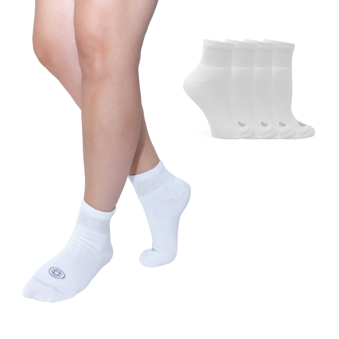 Diabetic Quarter Socks for Women, Medium, 4 Pack