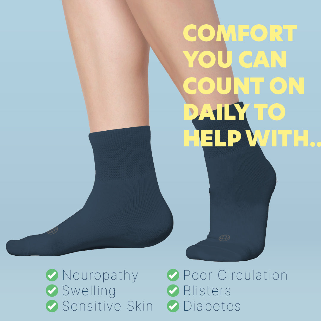 Diabetic Quarter Socks for Women, Medium, 4 Pack