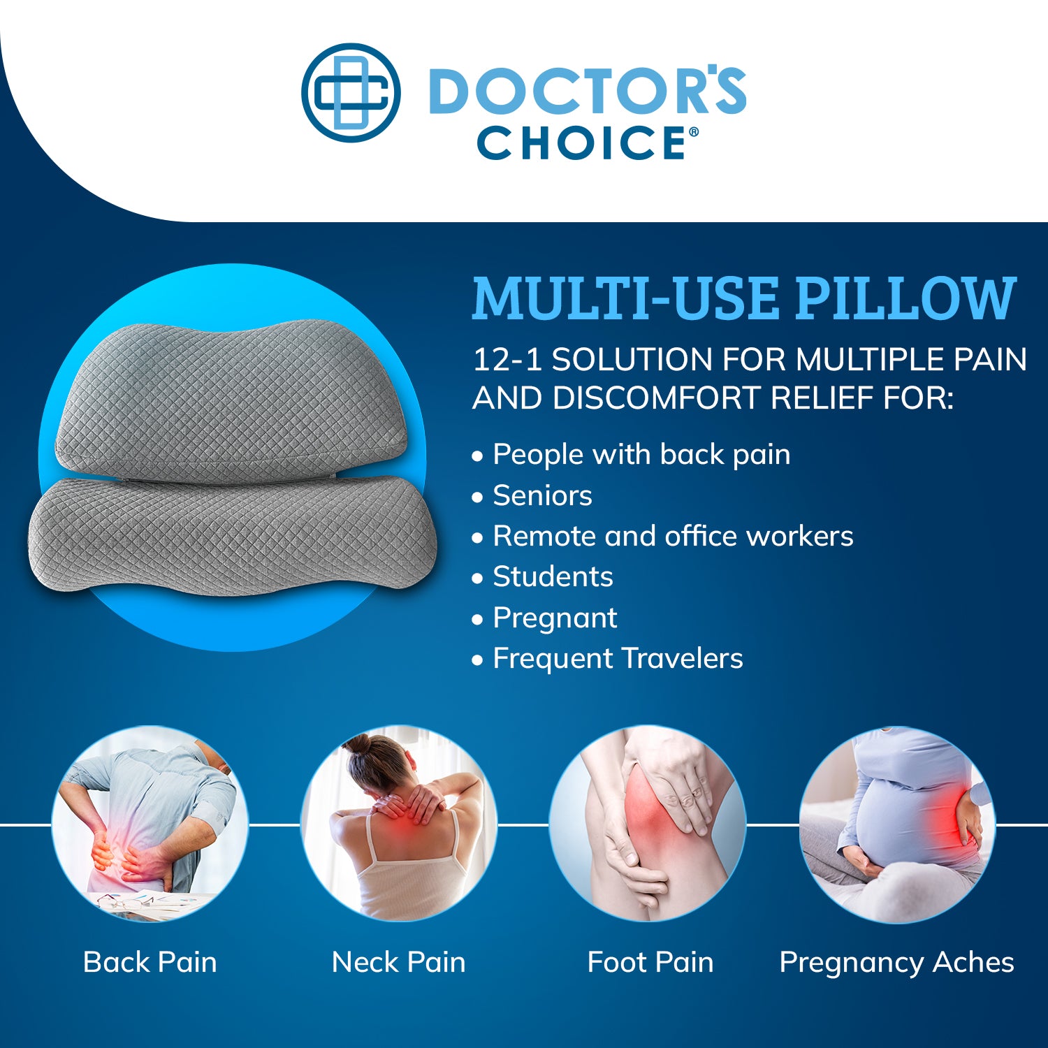 12-in-1 Memory Foam Contour Pillow