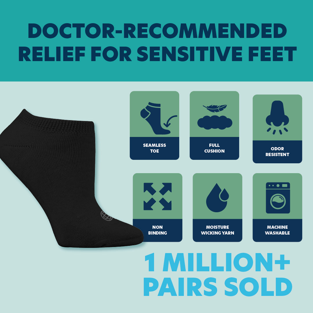 Diabetic Ankle Socks for Men, 4 Pack