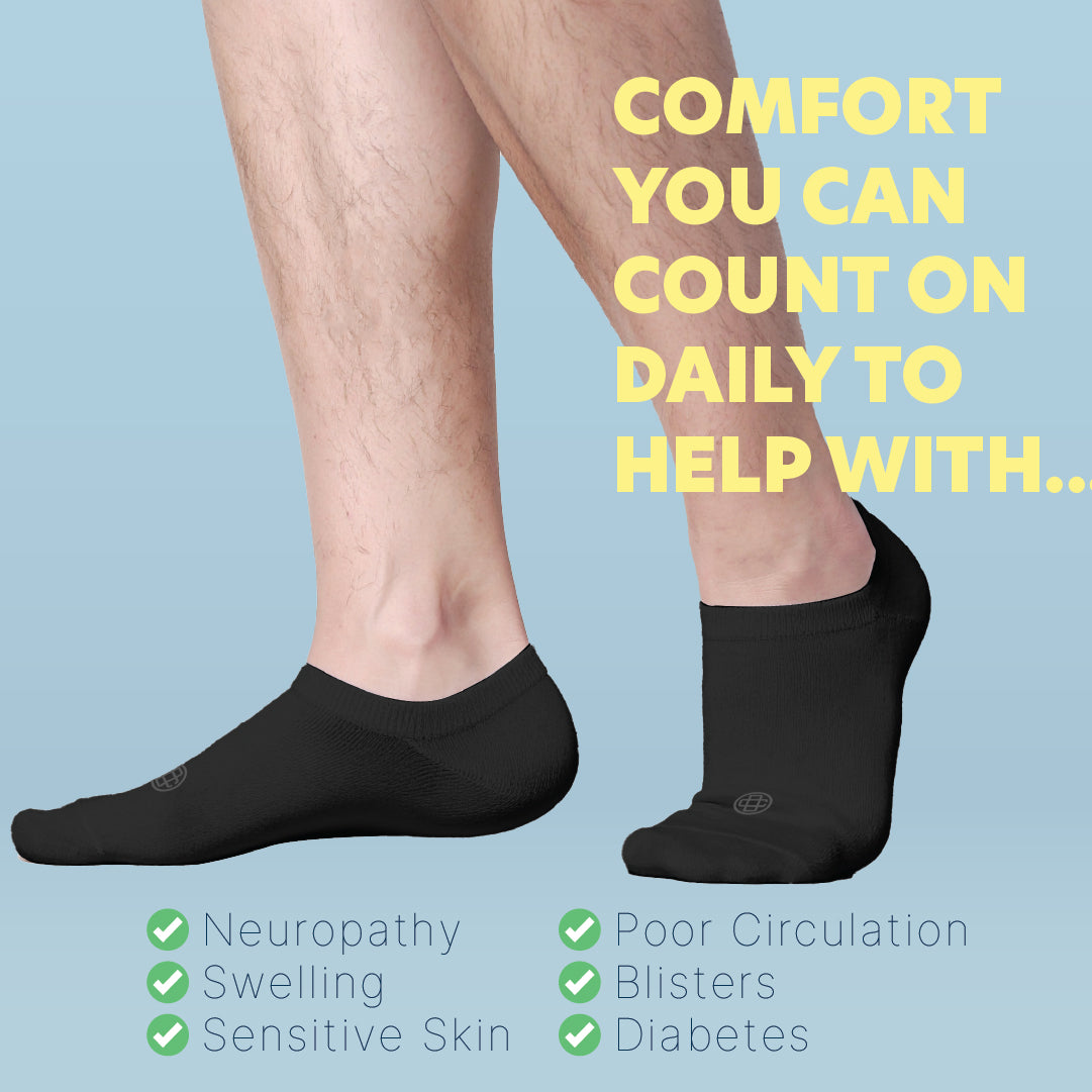 Diabetic Ankle Socks for Men, 4 Pack