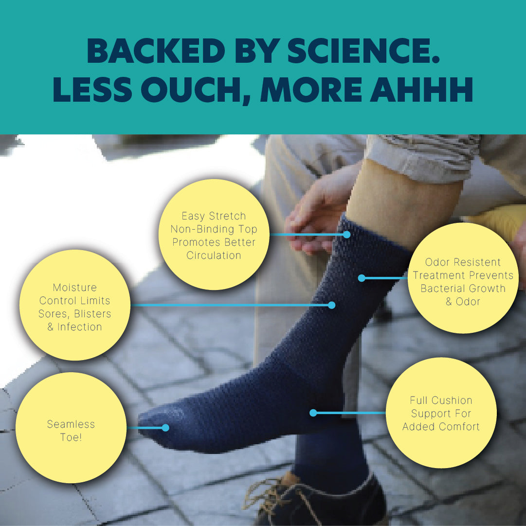 Diabetic Ankle Socks for Men, 4 Pack