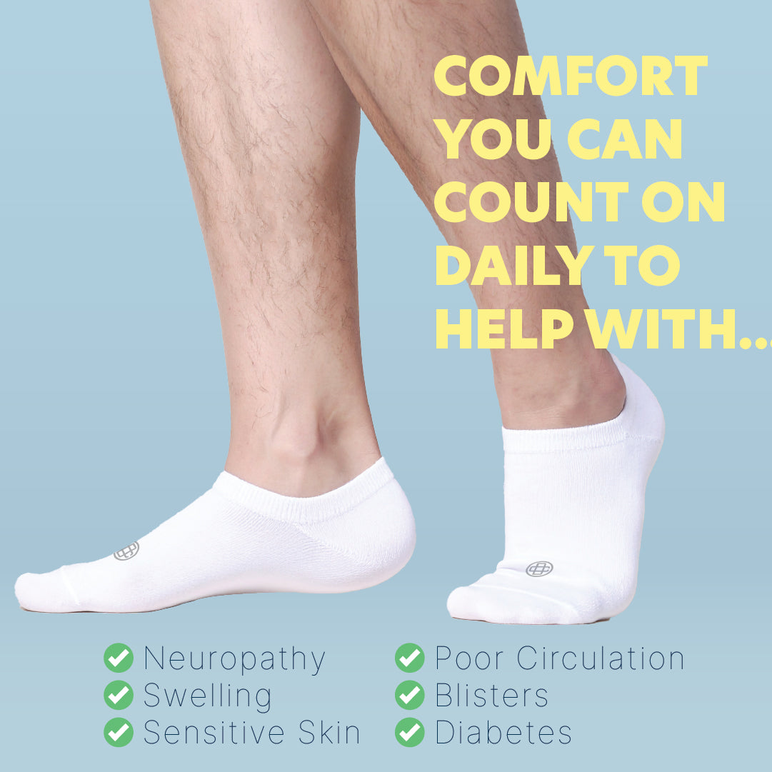 Diabetic Ankle Socks for Men, 4 Pack