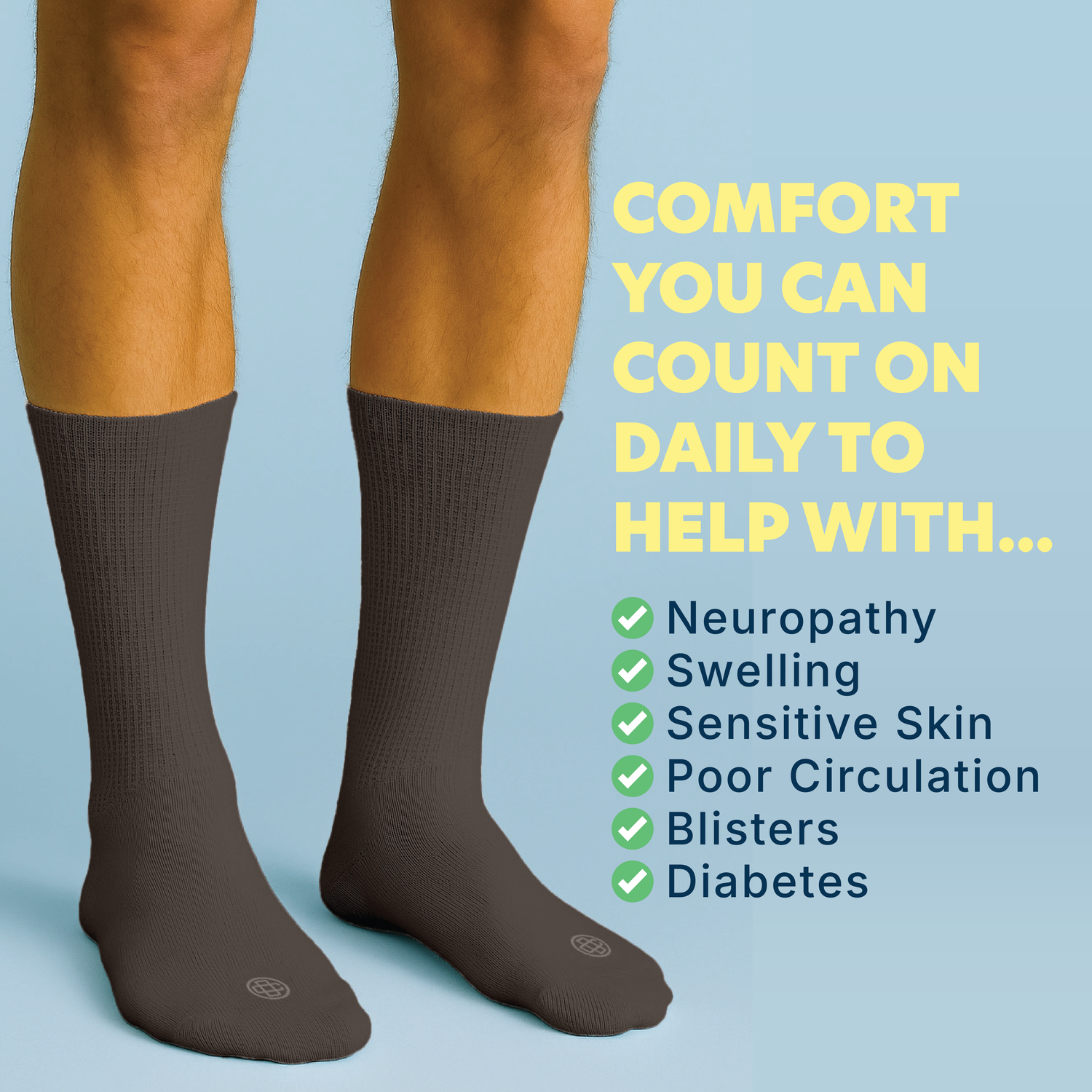 Diabetic Top Neuropathy Socks for Men, 4 Pairs