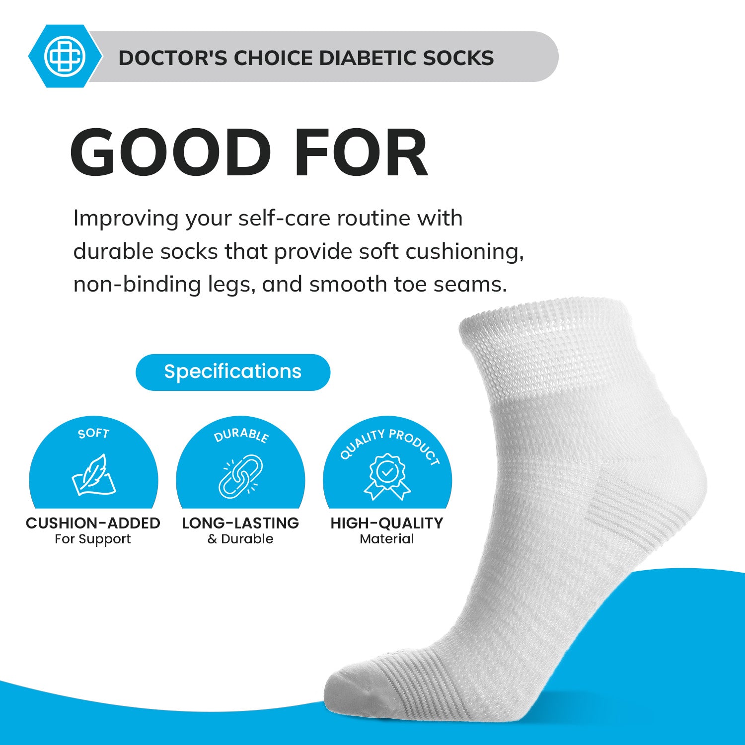 Diabetic Quarter-Length Socks