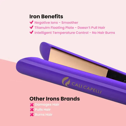 Pro-Series 1″ Titanium Hair Straightener - Purple