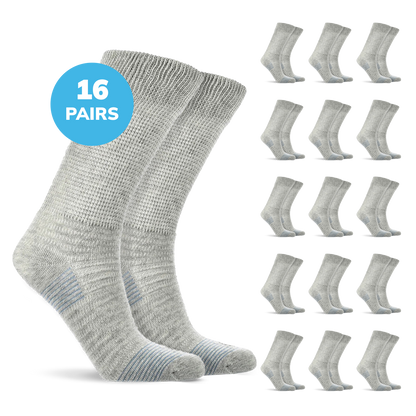 Doctor’s Choice Full Cushion Crew Diabetic Socks – 16 Pair Pack