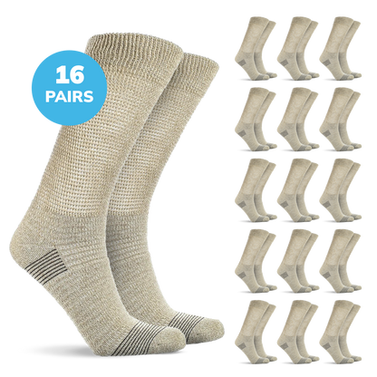 Doctor’s Choice Full Cushion Crew Diabetic Socks – 16 Pair Pack