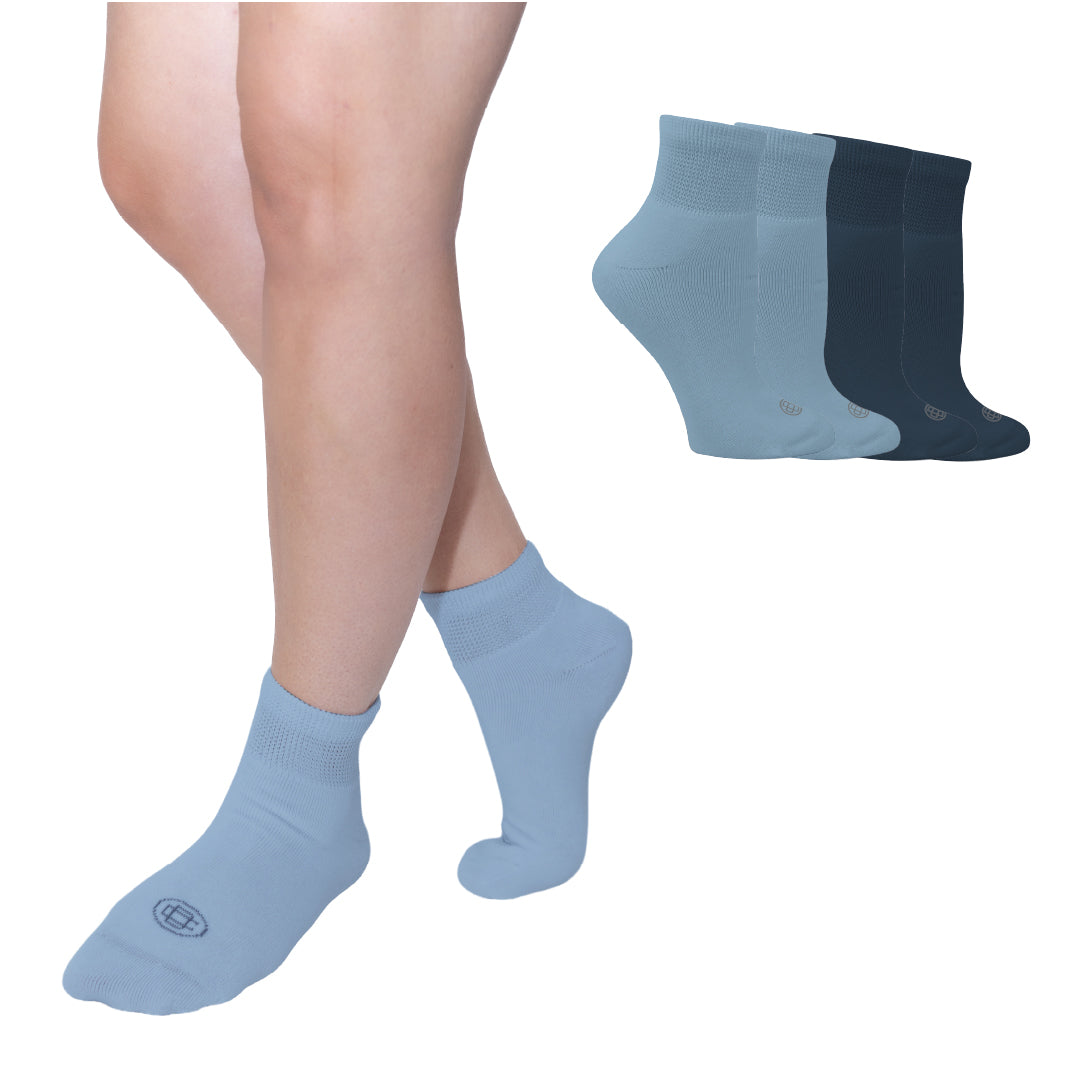 Diabetic Quarter Socks for Women, Medium, 4 Pack