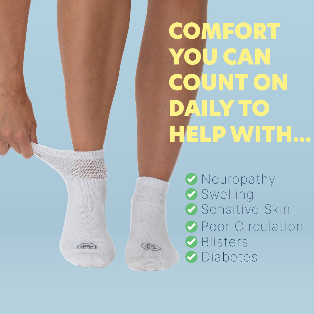 Diabetic Quarter Socks for Women, Medium, 4 Pack