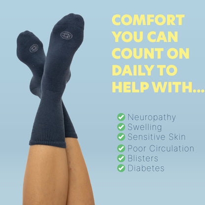 Diabetic Crew Socks for Women, Medium, 4 Pack