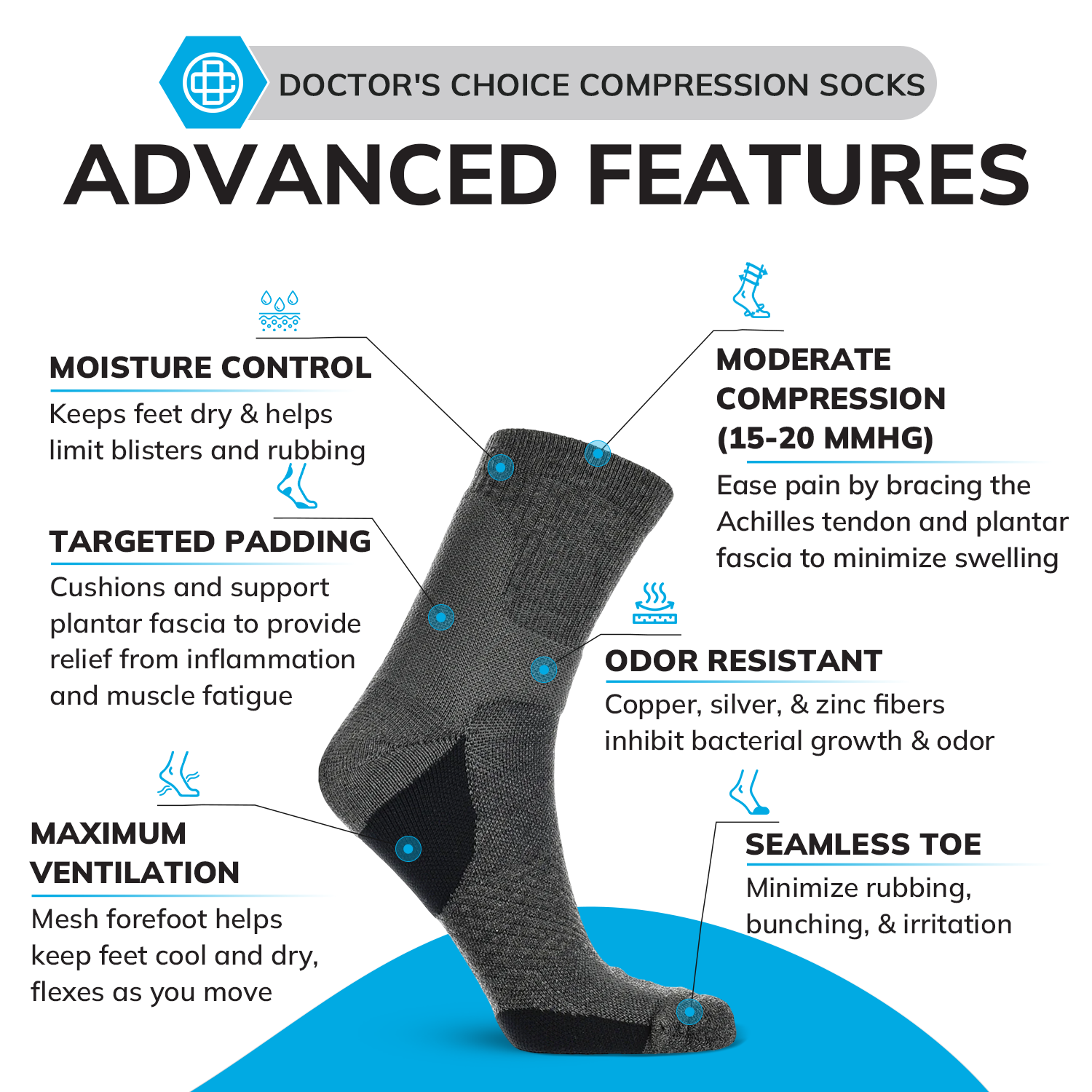 Crew Compression Socks – 12 Pair Pack