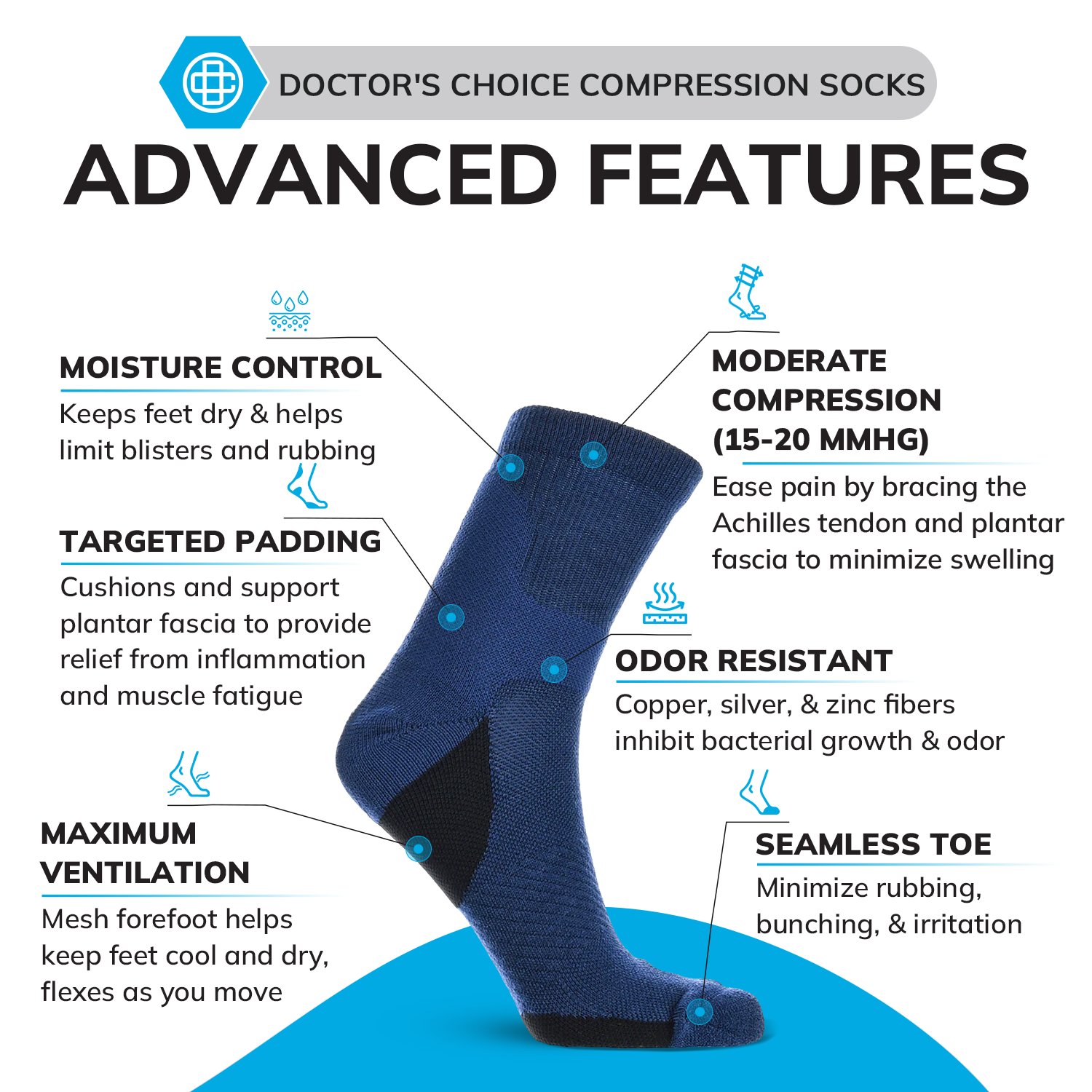 Crew Compression Socks – 12 Pair Pack