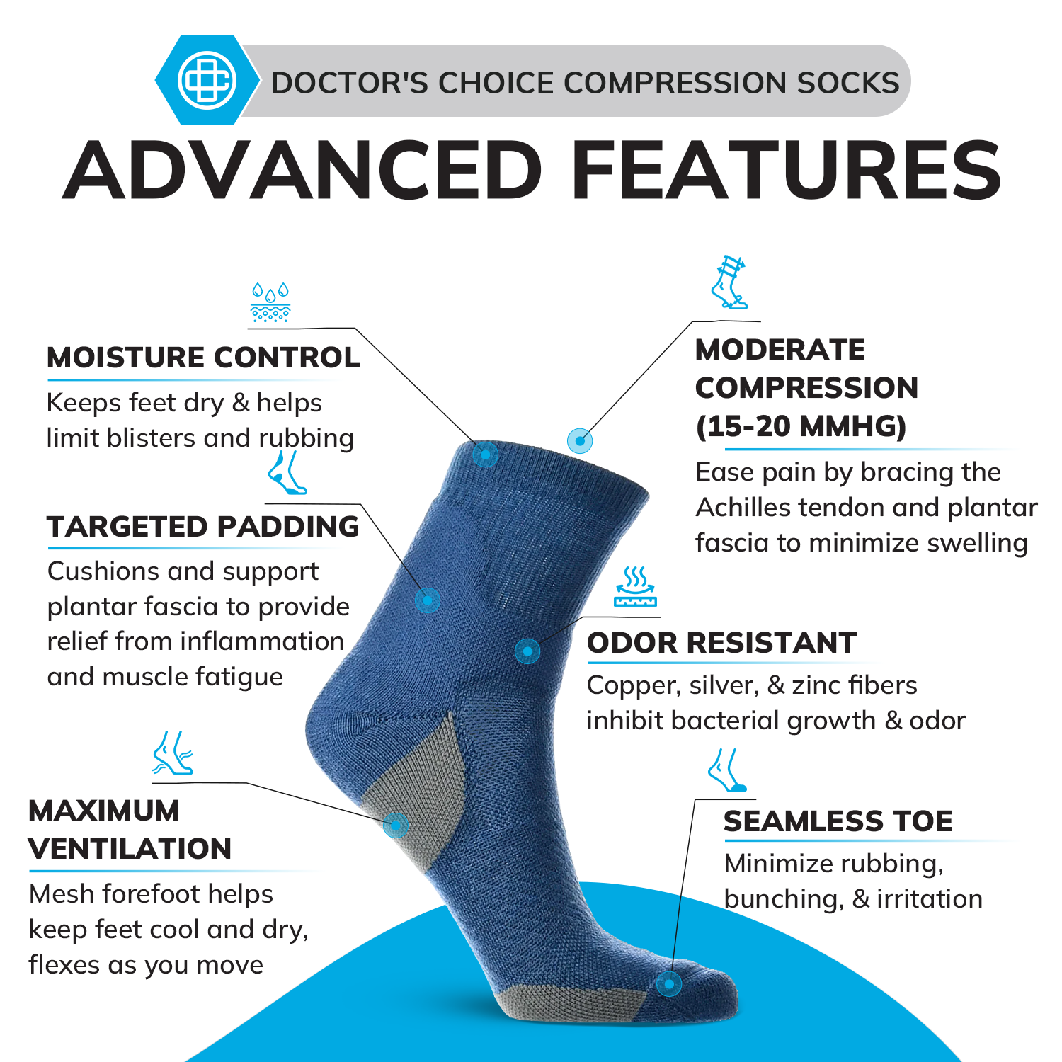 Crew Compression Socks – 12 Pair Pack