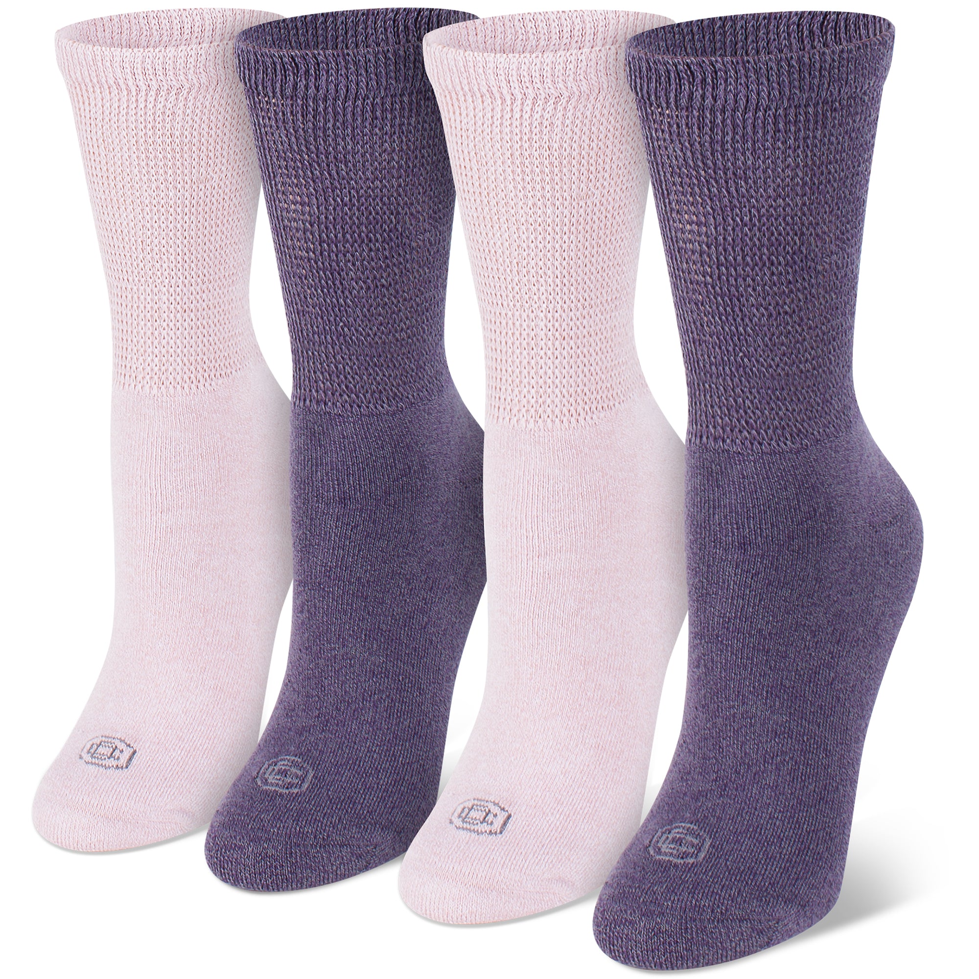 Diabetic Crew Socks for Women, Medium, 4 Pack