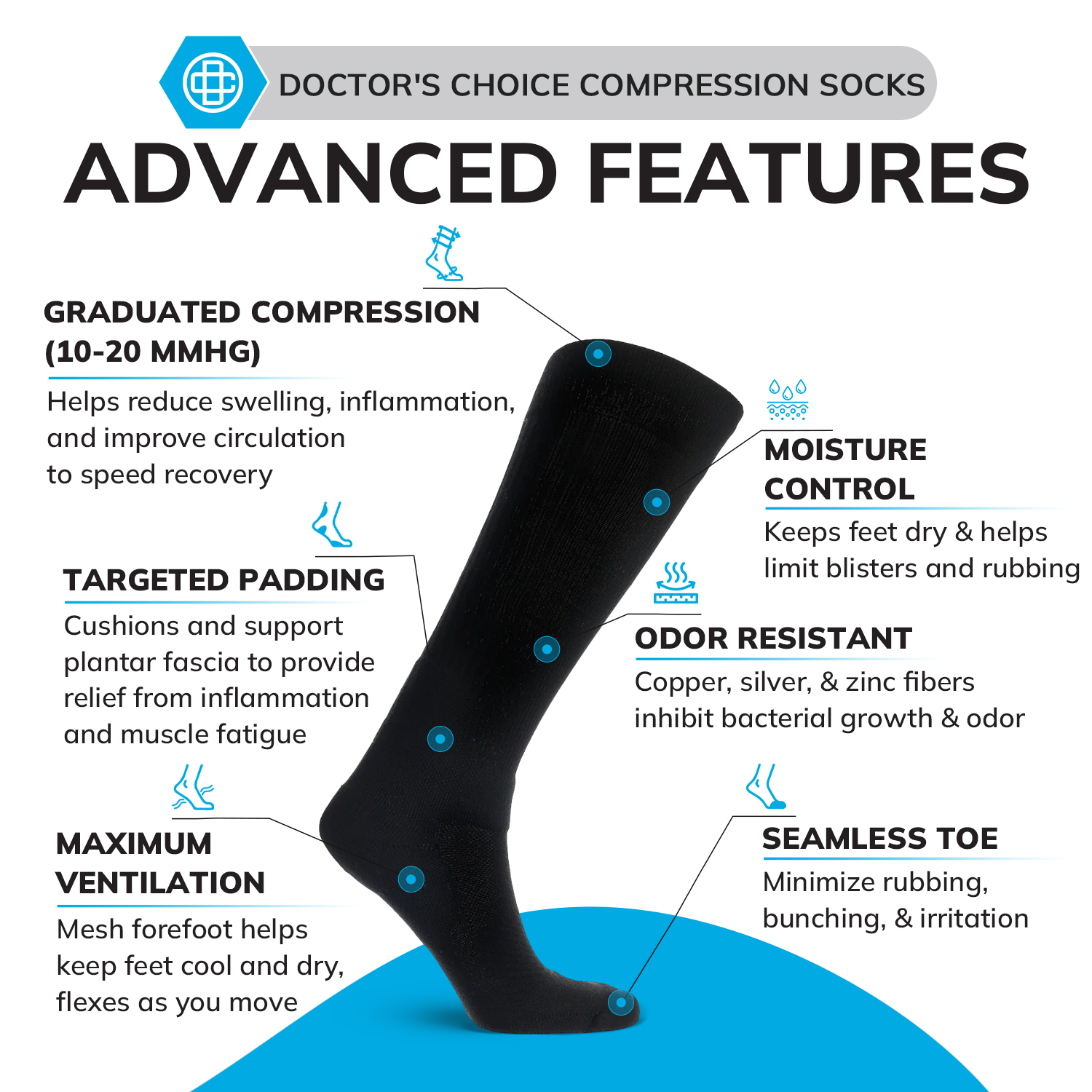 Over the Calf Compression Socks – 12 Pair Pack