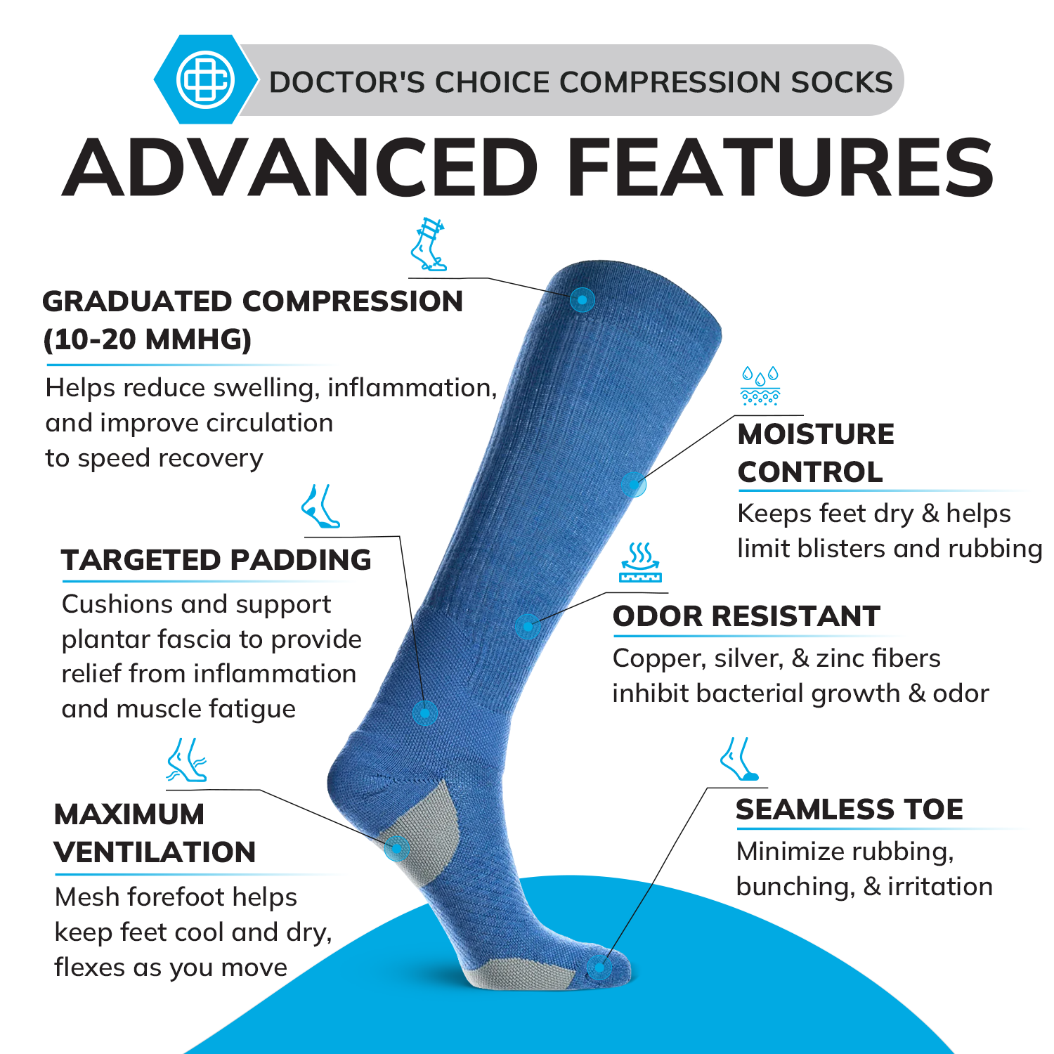 Over the Calf Compression Socks – 12 Pair Pack
