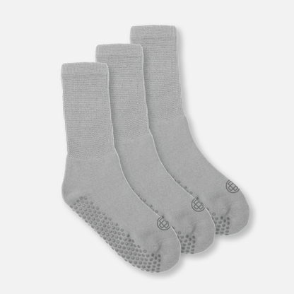 Diabetic Non-Slip Crew Socks, 3 Pack