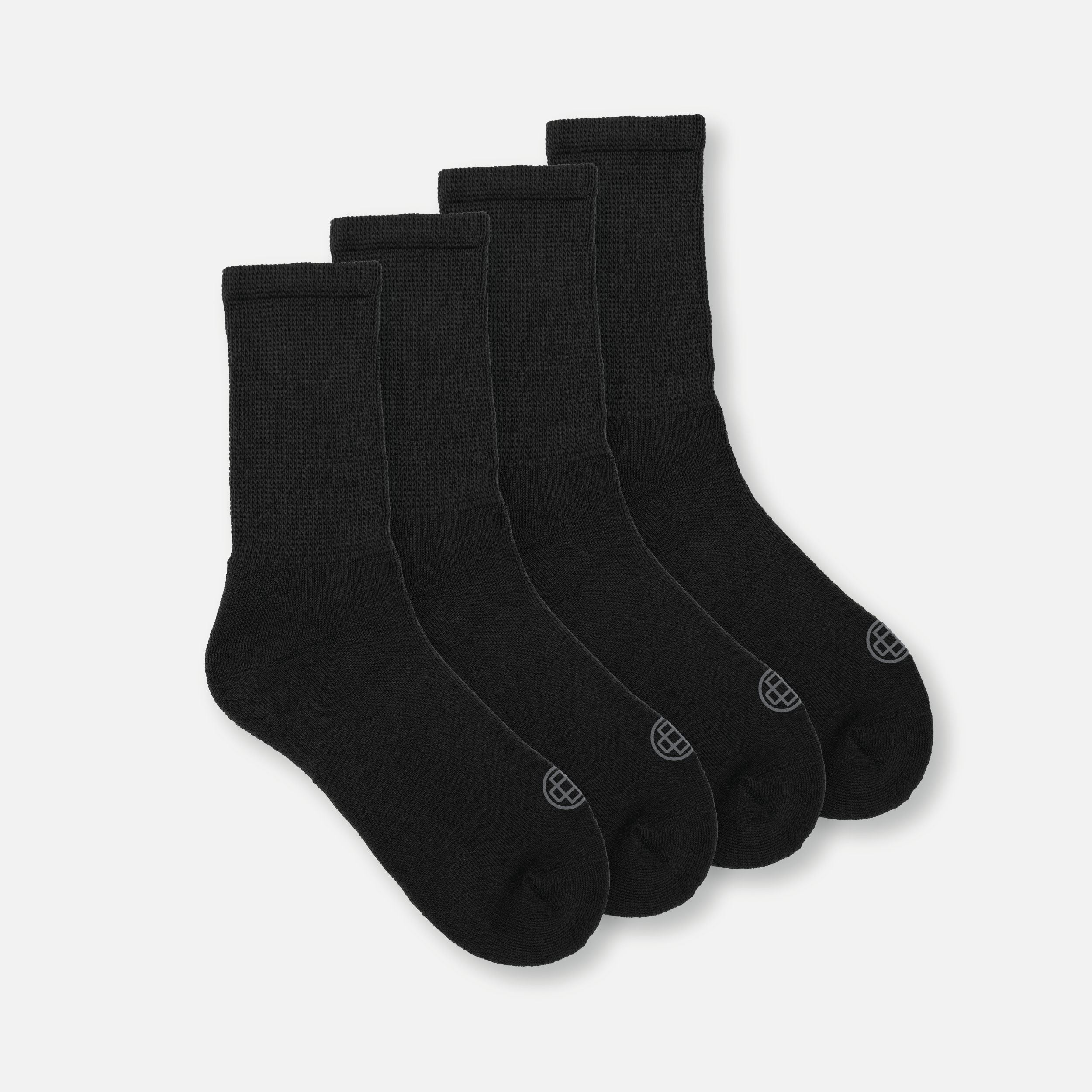 Diabetic Full Cushion Crew Socks, Mens, 4-Pack