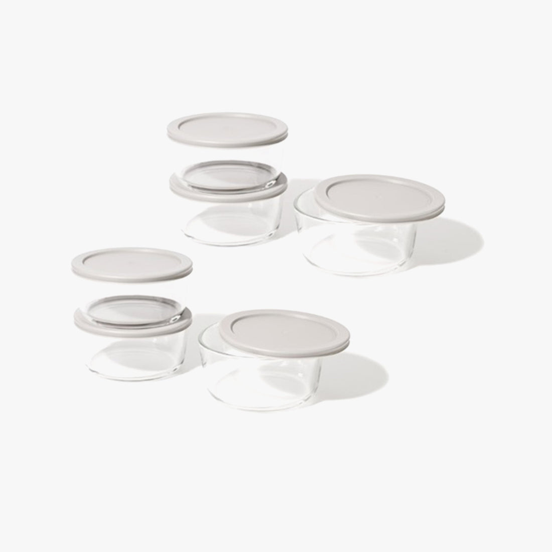 Glass Food Storage Containers - 12 Piece 4 Cup Set (6 Containers + 6 Lids) BPA-Free Lids by Dura Living