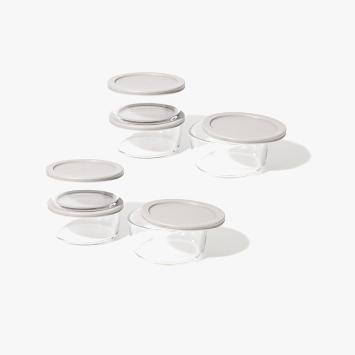 Glass Food Storage Containers - 12 Piece 4 Cup Set (6 Containers + 6 Lids) BPA-Free Lids by Dura Living