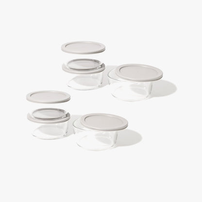 Glass Food Storage Containers - 12 Piece 4 Cup Set (6 Containers + 6 Lids) BPA-Free Lids by Dura Living