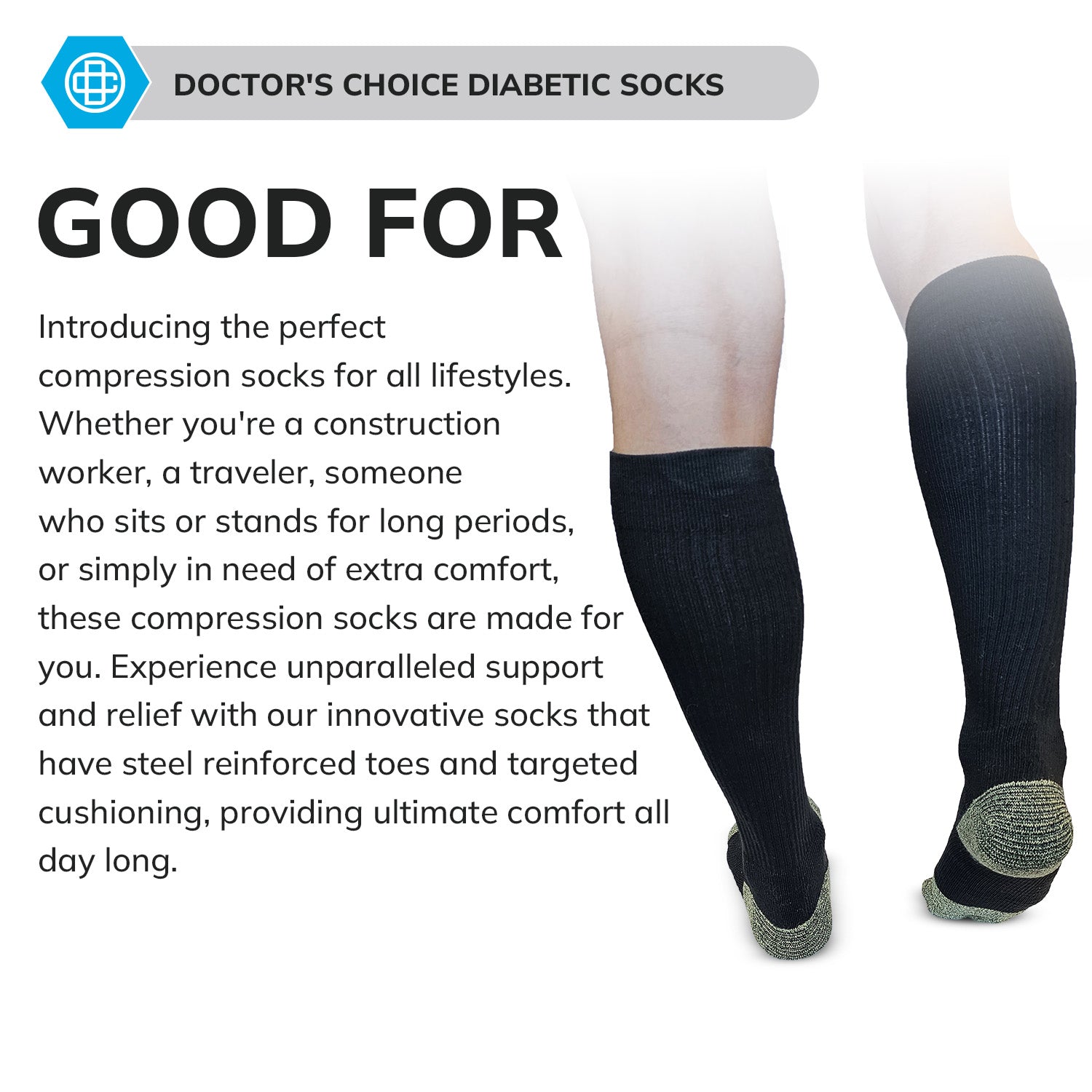 Work Compression Socks, 3 Pack