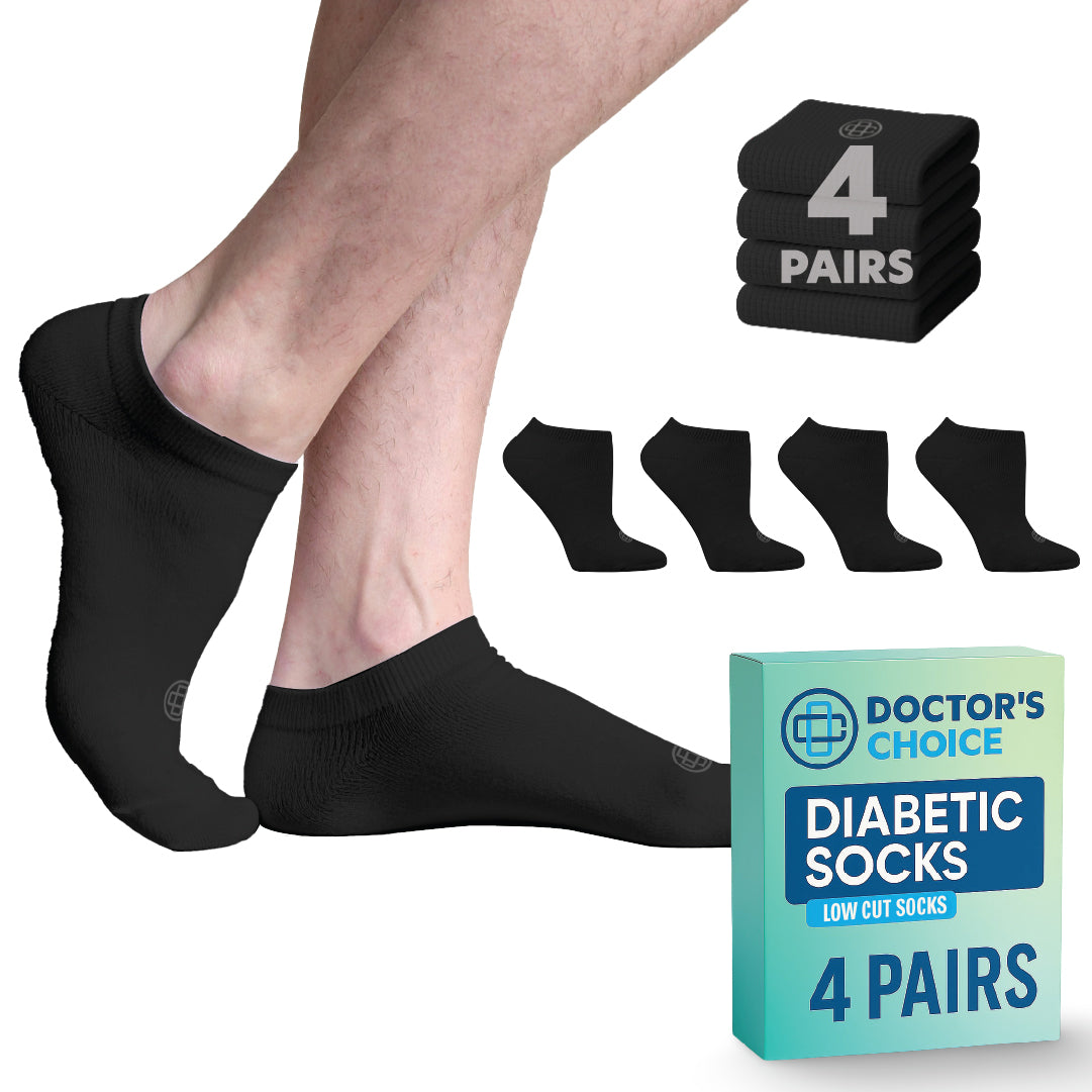 Diabetic Ankle Socks for Men, 4 Pack