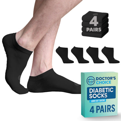 Diabetic Ankle Socks for Men, 4 Pack
