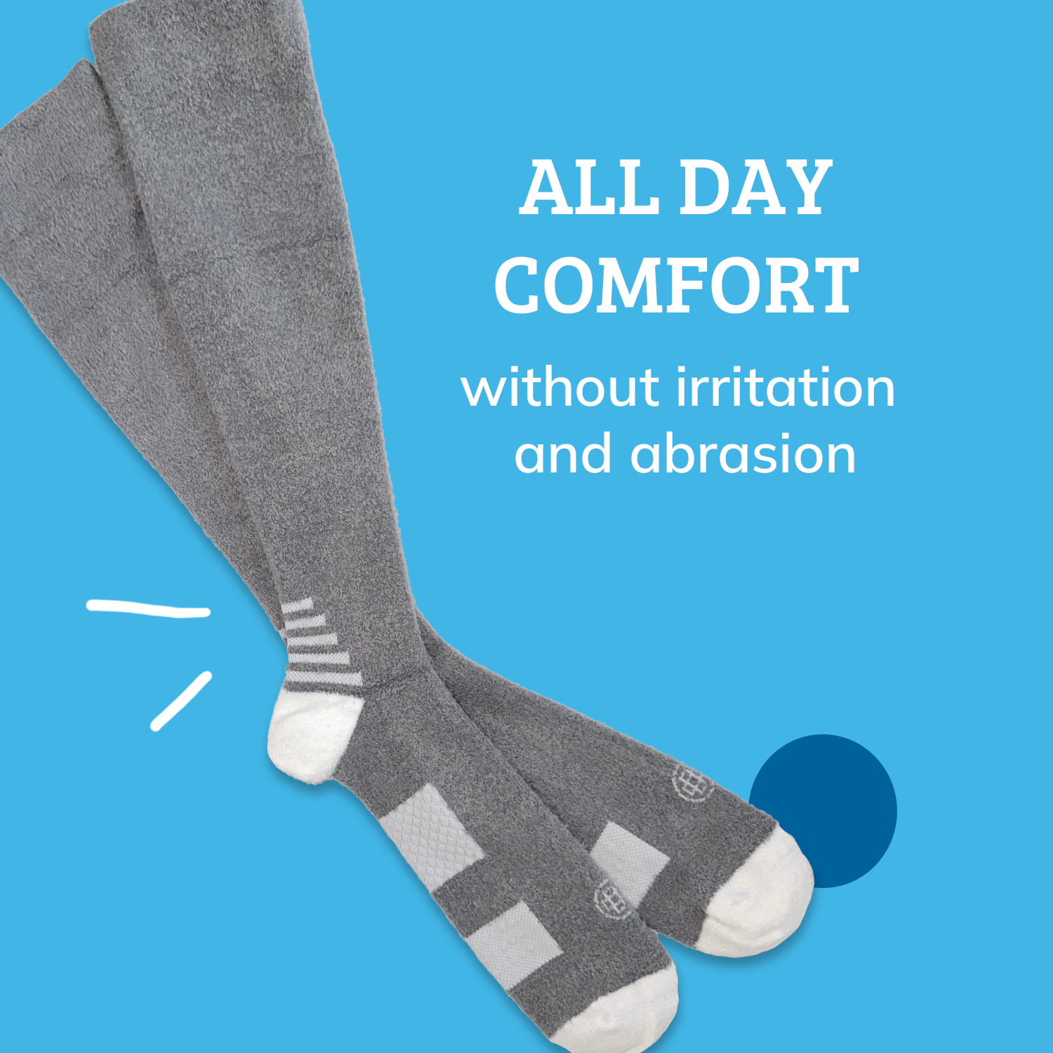 Cozy Compression With Grippers Over the Calf Socks