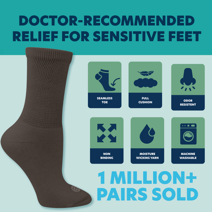 Diabetic Top Neuropathy Socks for Men, 4 Pairs