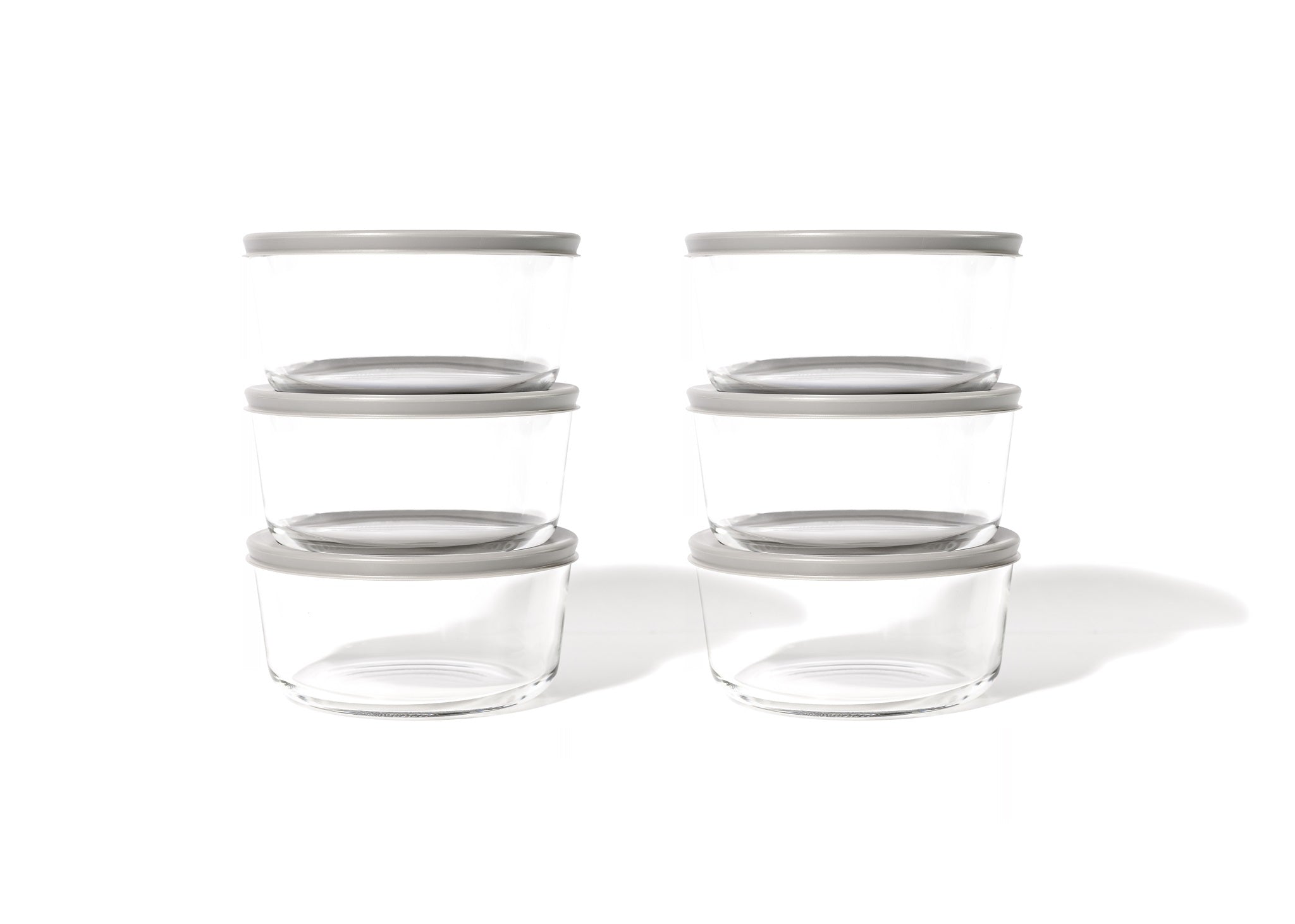 Glass Food Storage Containers - 12 Piece 4 Cup Set (6 Containers + 6 Lids) BPA-Free Lids by Dura Living