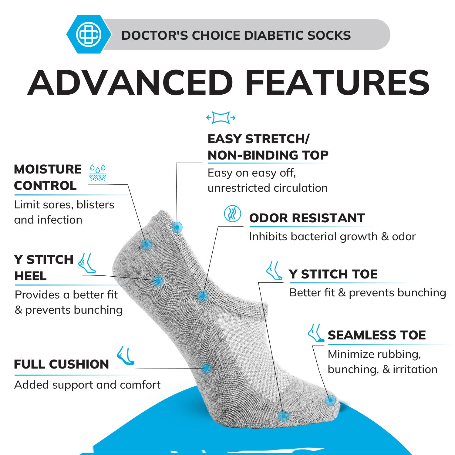 Diabetic Sneaker Liner Socks